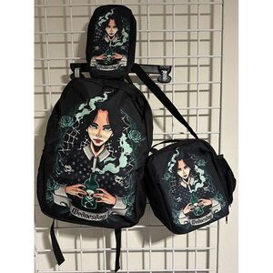 NWOT Wednesday Addams Backpack SET OF 3 (Backpack, Lunch Box, Pencil Case)